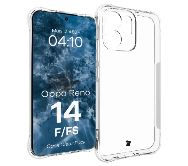 Bizon elastyczne etui Salpa + 2x folia na ekran Clear Pack do OPPO Reno14 F / OPPO Reno14 FS