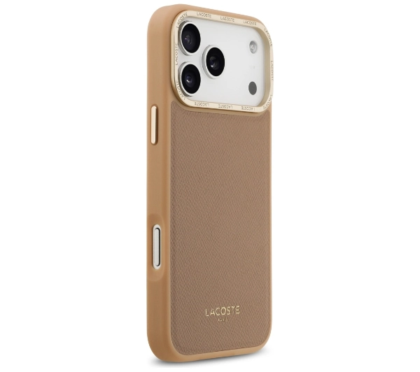 Lacoste Champs Elysees Gold Logo MagSafe do iPhone 17 Pro Max Różowy