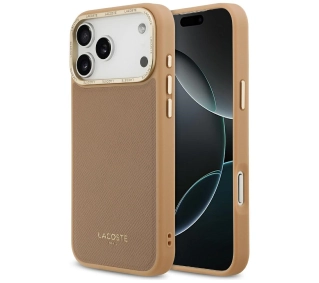 Lacoste Champs Elysees Gold Logo MagSafe do iPhone 17 Pro Max Różowy