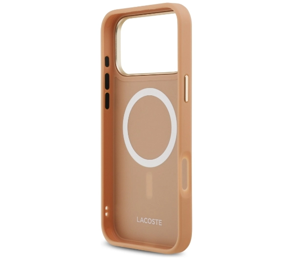 Lacoste Champs Elysees Gold Logo MagSafe do iPhone 17 Pro Max Różowy