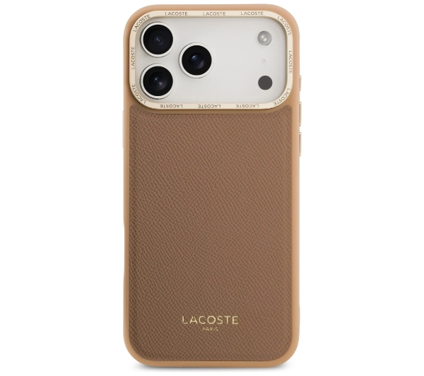 Lacoste Champs Elysees Gold Logo MagSafe do iPhone 17 Pro Max Różowy
