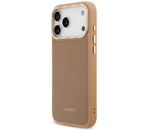 Lacoste Champs Elysees Gold Logo MagSafe do iPhone 17 Pro Max Różowy