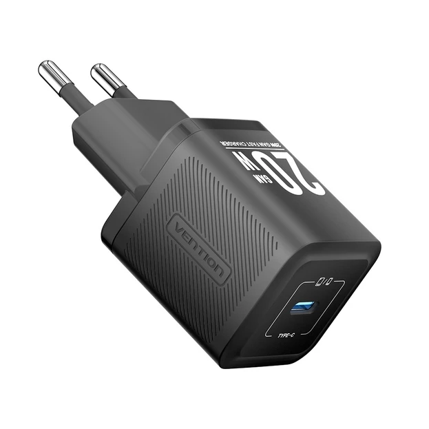 Ładowarka sieciowa Vention USB-C 20W GaN Czarny