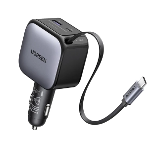 Ładowarka samochodowa UGREEN EC603 2x USB-C USB-A 90W Szary