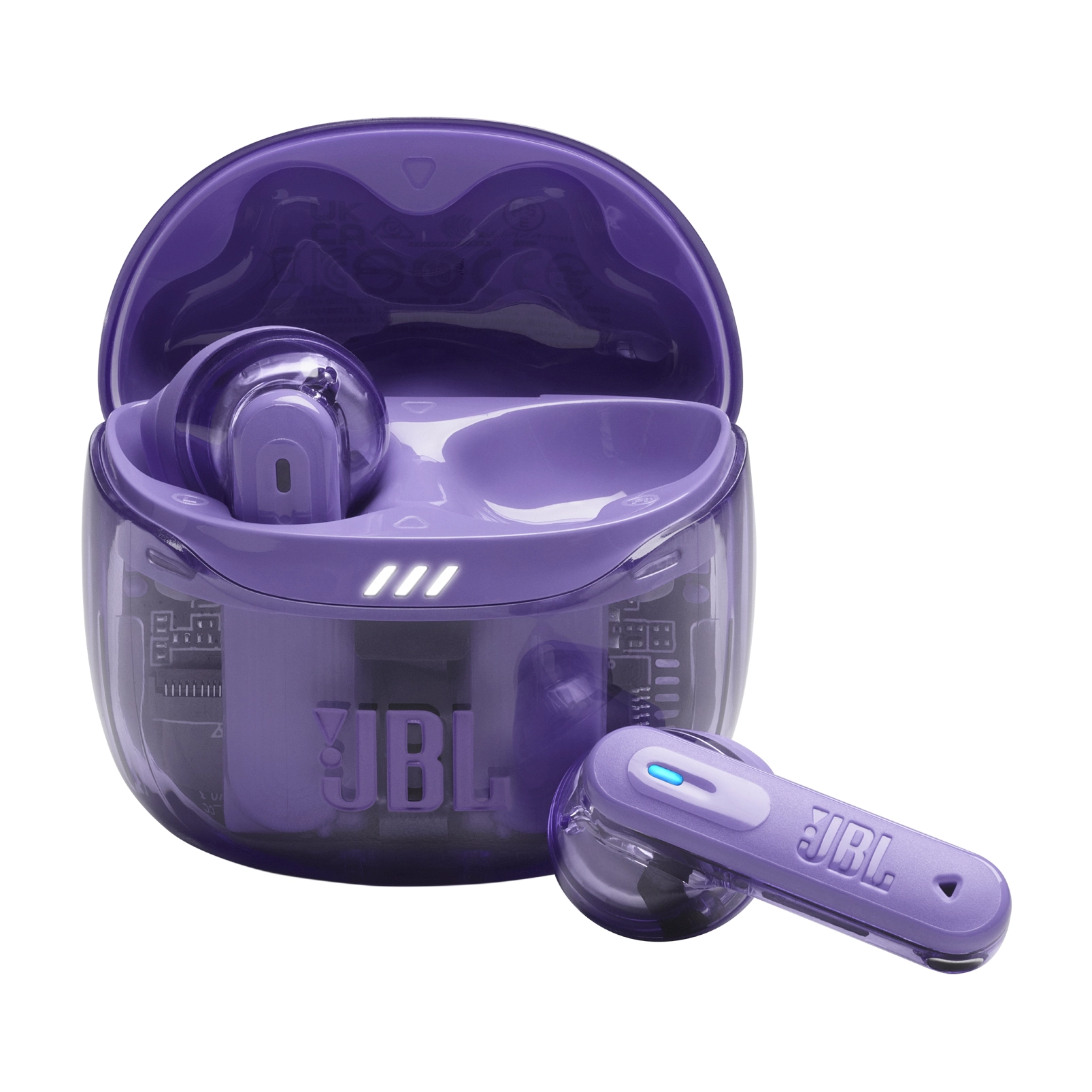 Słuchawki bezprzewodowe JBL Tune Flex 2 Ghost Edition Douszne Bluetooth 5.3 Fioletowy