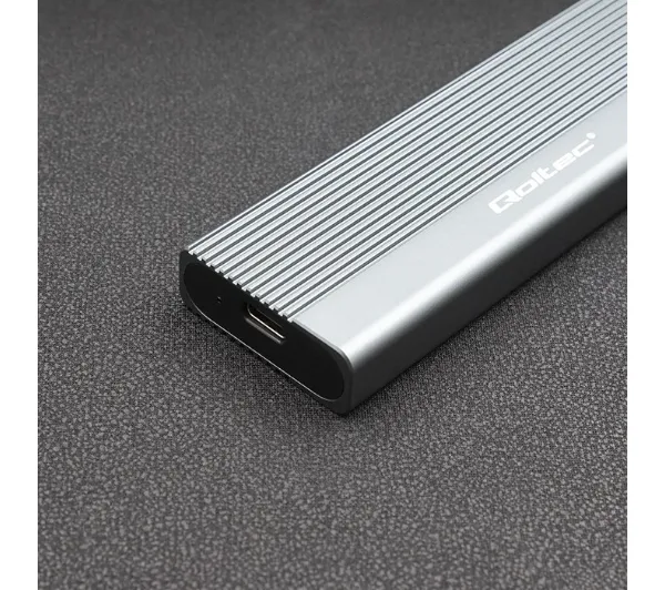 Qoltec 52267 SSD M.2 SATA NGFF USB-C Super speed Szary