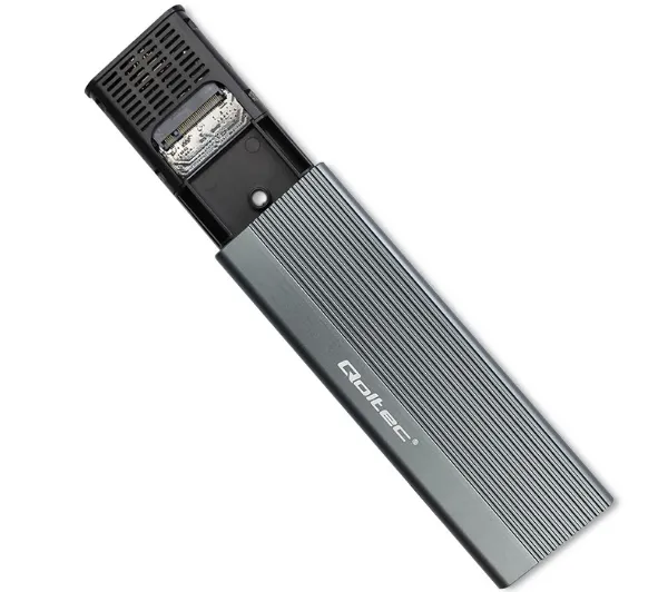 Qoltec 52267 SSD M.2 SATA NGFF USB-C Super speed Szary