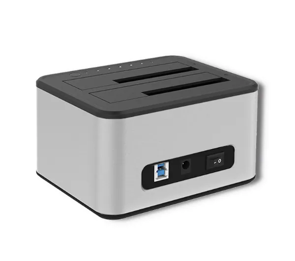 Qoltec 50316 do Dysków 2x HDD/SSD 2.5"/3.5" SATA USB 3.0 Srebrny