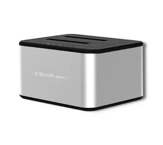 Stacja dokująca Qoltec 50316 do Dysków 2x HDD/SSD 2.5"/3.5" SATA USB 3.0 Srebrny