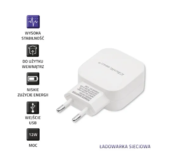 Qoltec 50193 USB 12W Biały