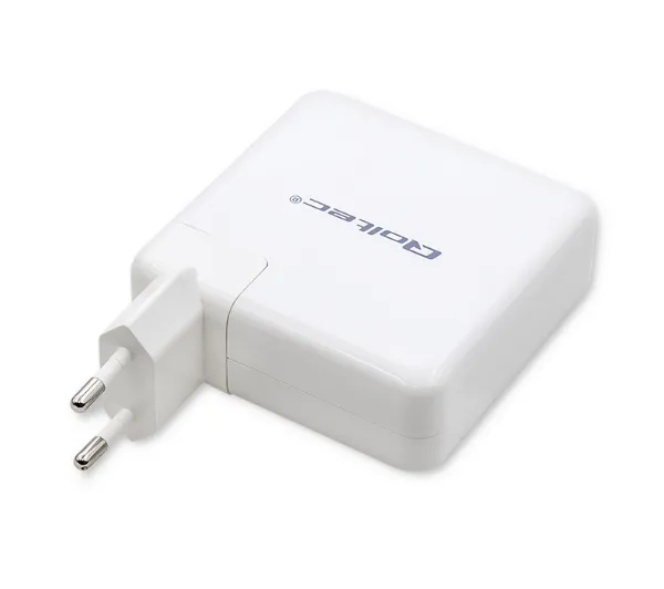 Qoltec 51710 GaN FAST USB-A USB-C 108W Biały