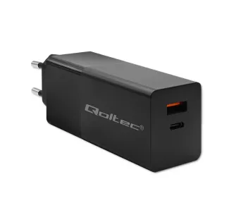 Ładowarka sieciowa Qoltec 52382 Power Pro GaN USB-A USB-C 100W Czarny