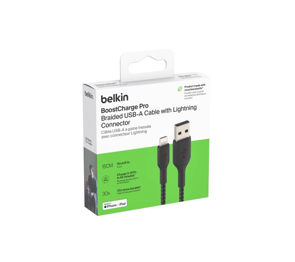 Belkin BoostCharge Pro USB-A do Lightning 0,15m Czarny
