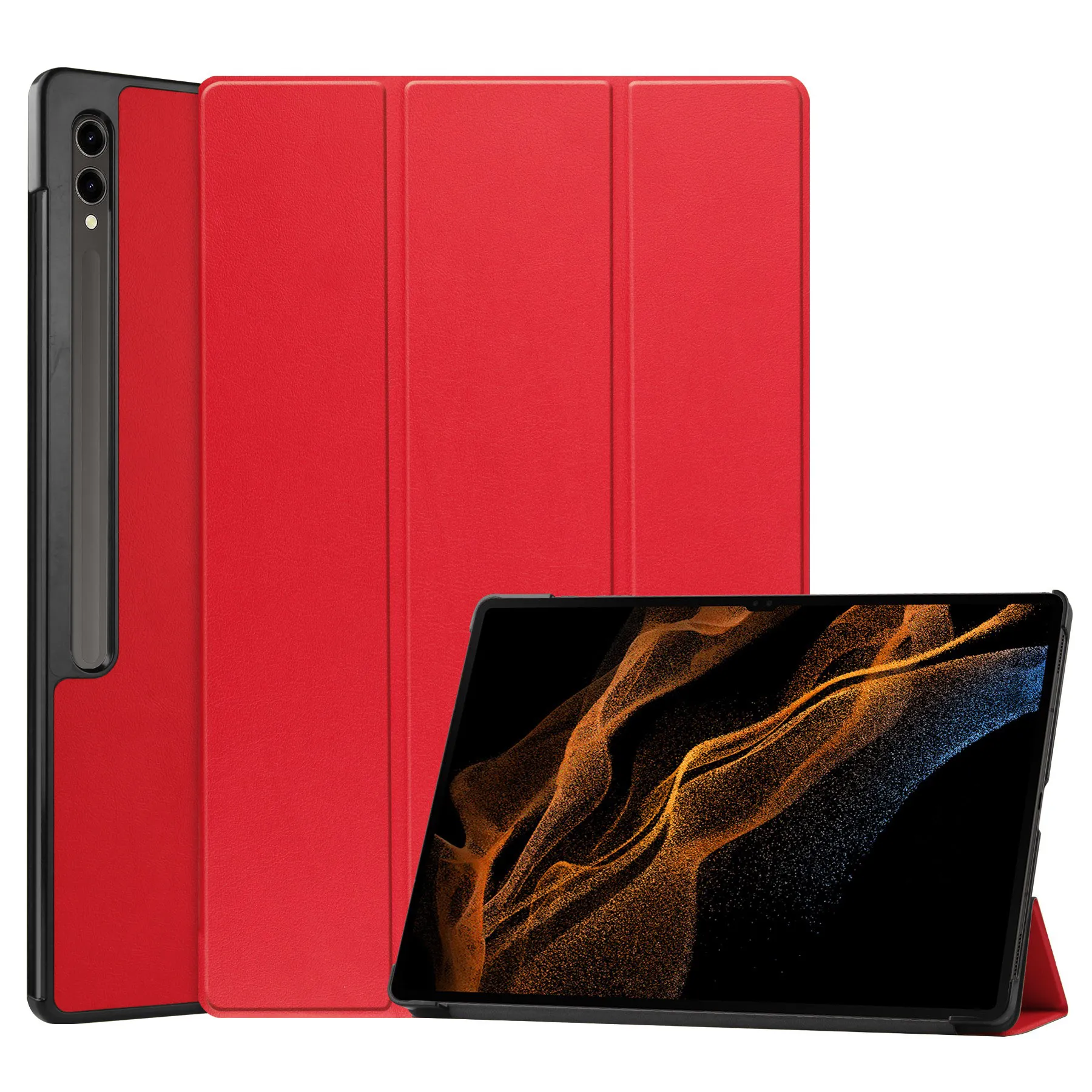 Etui na tablet Bizon Case Tab Croc z klapką do Samsung Galaxy Tab S10 Ultra / S9 Ultra Czerwony
