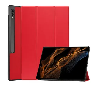 Bizon Case Tab Croc z klapką do Samsung Galaxy Tab S10 Ultra / S9 Ultra Czerwony