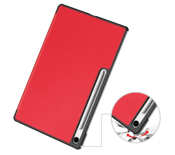 Bizon Case Tab Croc z klapką do Samsung Galaxy Tab S10 FE Plus Czerwony