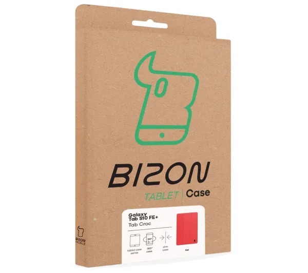 Bizon Case Tab Croc z klapką do Samsung Galaxy Tab S10 FE Plus Czerwony