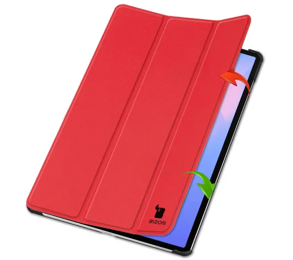 Bizon Case Tab Croc z klapką do Samsung Galaxy Tab S10 FE Plus Czerwony