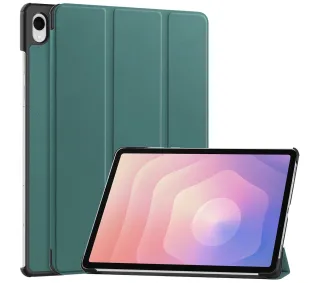Bizon Case Tab Croc z klapką do Samsung Galaxy Tab S11 Ciemnozielony