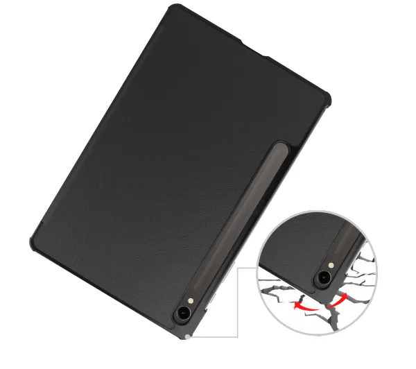 Bizon Case Tab Croc z klapką do Galaxy Tab S10 Lite / S9 Czarny