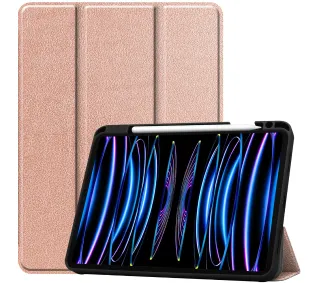 Bizon Case Tab Lizard z klapką do iPad Pro 11 2022/2021/2020/2018 Różowozłoty
