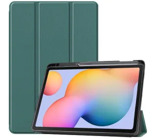Bizon Case Tab Lizard z klapką do Samsung Galaxy Tab S6 Lite 2024/2022/2020 Ciemnozielony