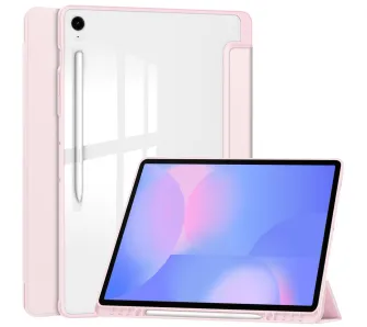Etui na tablet Bizon Case Tab Clear Matt z klapką do Samsung Galaxy Tab S10 FE Plus Różowy