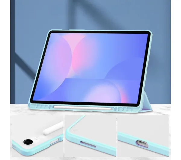 Bizon Case Tab Clear Matt z klapką do Samsung Galaxy Tab S10 FE Plus Błękitny