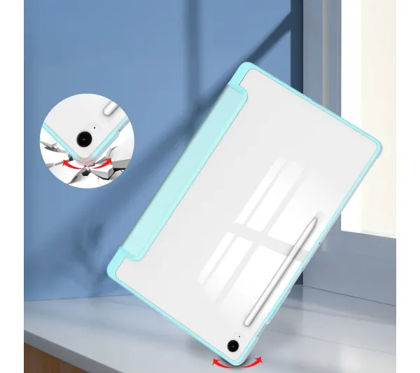 Bizon Case Tab Clear Matt z klapką do Samsung Galaxy Tab S10 FE Plus Błękitny