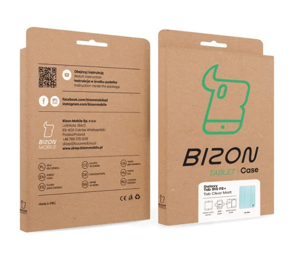 Bizon Case Tab Clear Matt z klapką do Samsung Galaxy Tab S10 FE Plus Błękitny