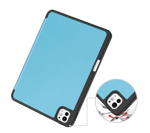 Bizon Case Tab Lizard z klapką do iPad Pro 11" 2025 / 2024 Błękitny