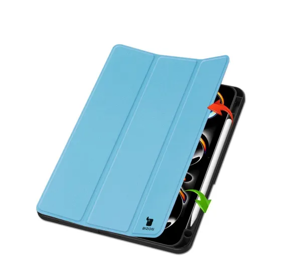 Bizon Case Tab Lizard z klapką do iPad Pro 11" 2025 / 2024 Błękitny