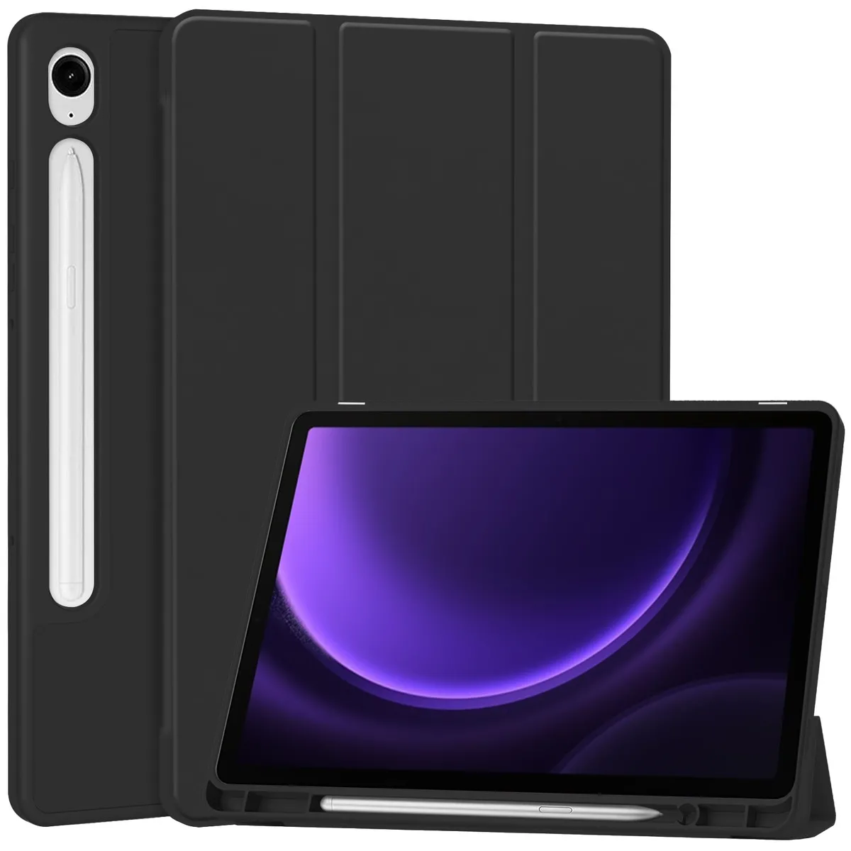 Etui na tablet Bizon Case Tab Lizard z klapką do Samsung Galaxy Tab S10 FE / S10 Lite / S9 / S9 FE Czarny