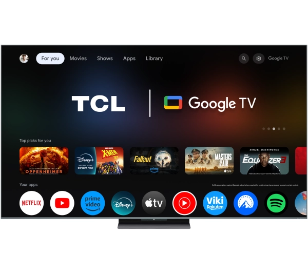 TCL 85C9K 85" QD-Mini LED 4K 144Hz Google TV Dolby Vision IQ Dolby Atmos HDMI 2.1 DVB-T2 + Soundbar TCL Q65H - Kup na Raty - RRSO 0%