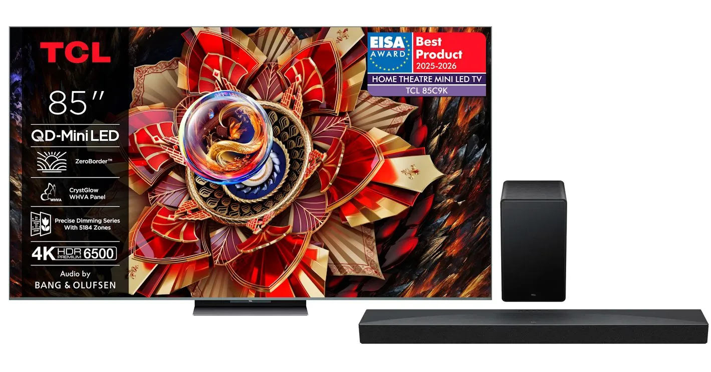 Telewizor TCL 85C9K 85" QD-Mini LED 4K 144Hz Google TV Dolby Vision IQ Dolby Atmos HDMI 2.1 DVB-T2 + Soundbar TCL Q65H