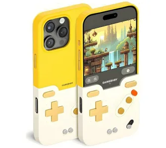 Etui GAMEBABY AF4002 z kontrolerem do iPhone 16 Pro Max Żółty