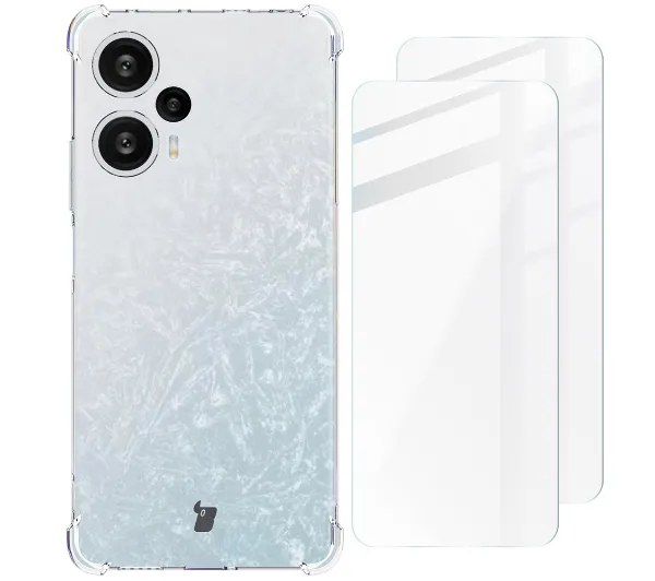 Bizon elastyczne etui + 2x szkło hartowane Clear Pack do Xiaomi Poco F5
