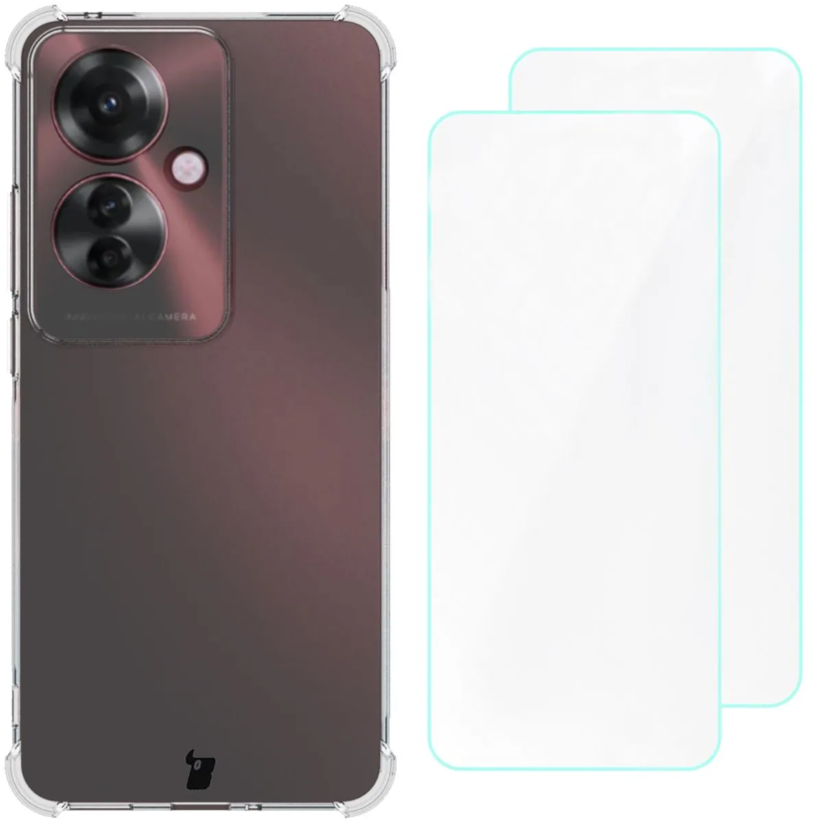 Etui Bizon elastyczne etui + 2x folia Clear Pack do Oppo Reno11 F 5G