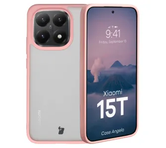Etui Bizon Angelo do Xiaomi 15T z różową ramką