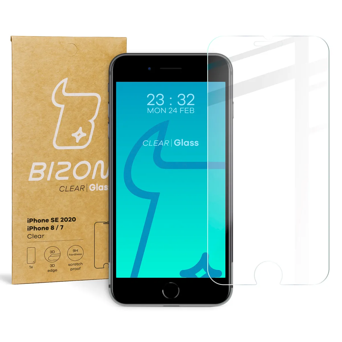 Szkło hartowane Bizon Clear do iPhone SE 2022 / 2020 / 8 / 7