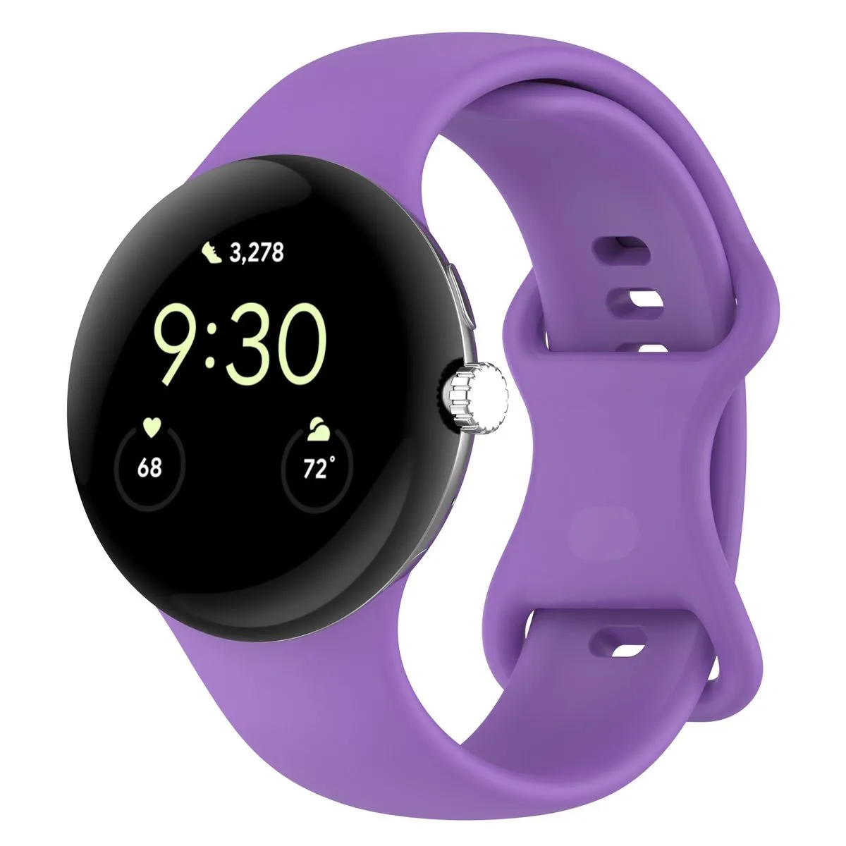Pasek Bizon Strap Watch Silicone S do Google Pixel Watch 4 / 3 45mm Fioletowy