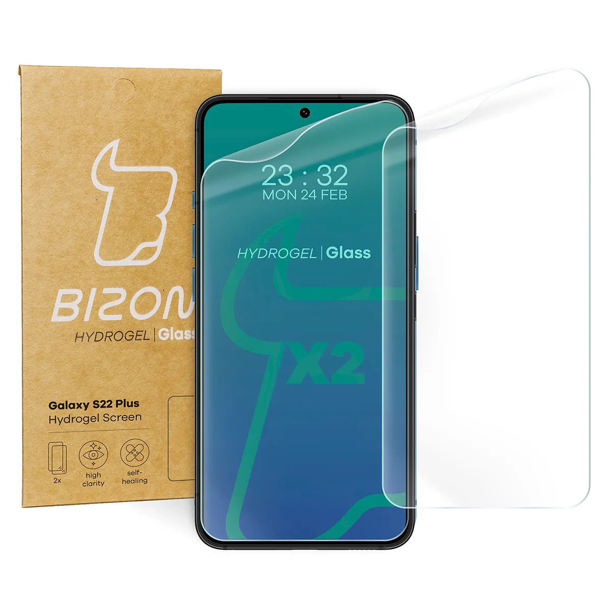 Folia hydrożelowa Bizon na ekran Hydrogel Front Duo do Samsung Galaxy S22 Plus 2 sztuki