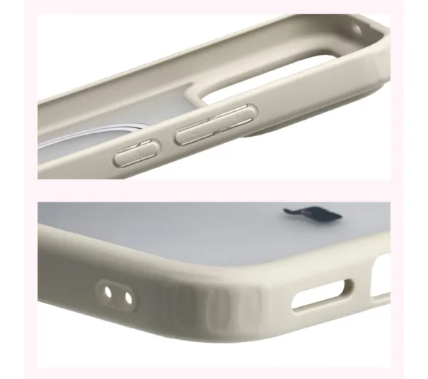 Bizon MatteO do Xiaomi POCO F8 Ultra Półprzezroczyste z beżową ramką