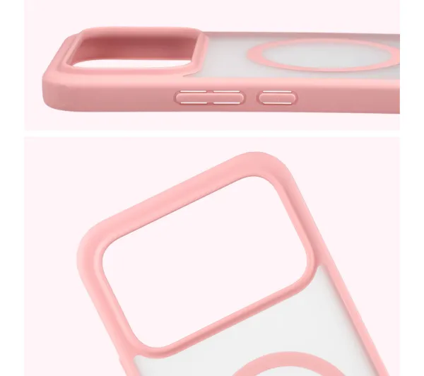 Bizon MatteO do Xiaomi POCO F8 Ultra Półprzezroczyste z różową ramką
