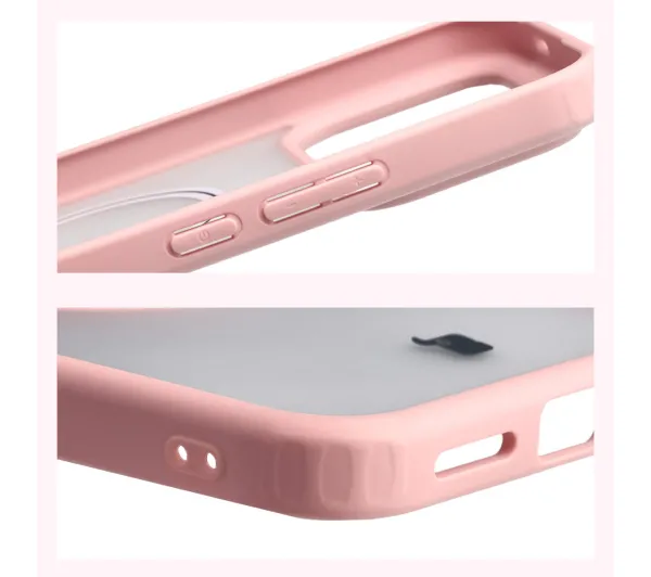 Bizon MatteO do Xiaomi POCO F8 Ultra Półprzezroczyste z różową ramką