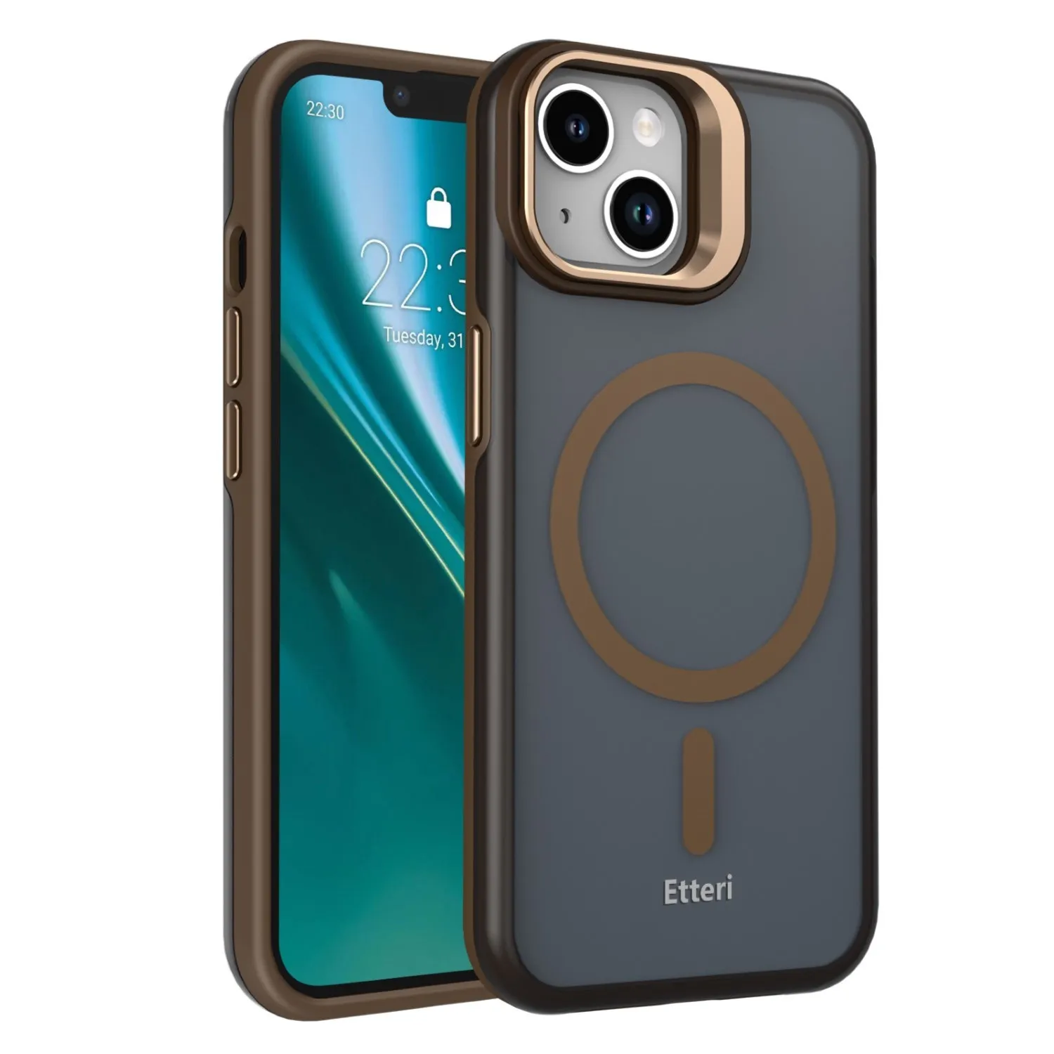 Etui Etteri Morning Fog do iPhone 14 Brązowy