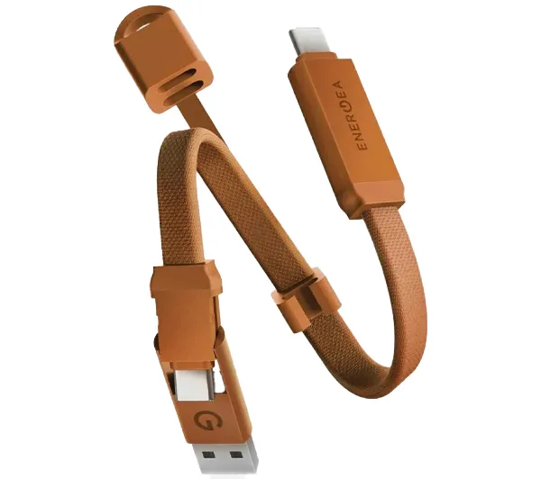 Energea Sheath Key 2w1 USB-C do USB-C/USB-A 60W 0,15m Pomarańczowy