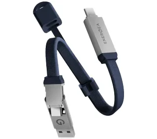 Energea Sheath Key 2w1 USB-C do USB-C/USB-A 60W 0,15m Niebieski