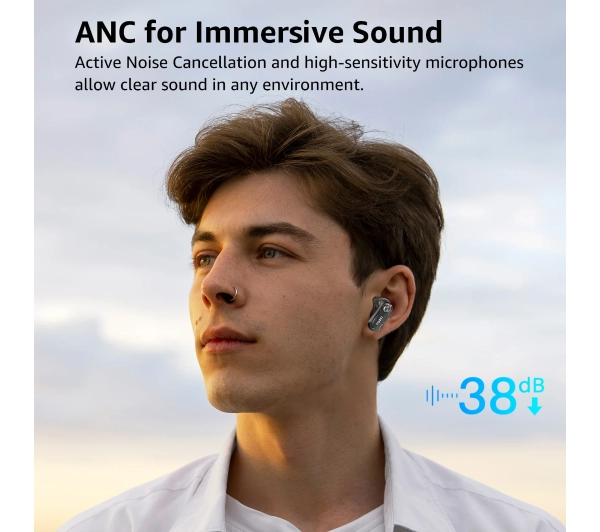 Tozo AeroSound3 Dokanałowe Bluetooth 5.4 Czarny