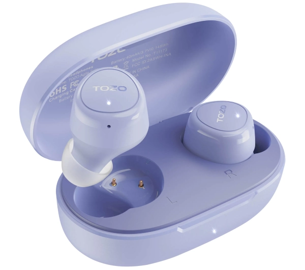 Tozo Agile Solo Dokanałowe Bluetooth 5.3 Fioletowy